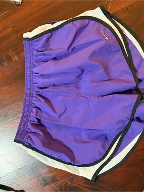 Nike Women's Purple Athletic Running Shorts with White & Black Trim